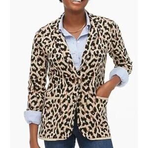 J.Crew Women’s Estimated Size‎ S Leopard Print Sweater Blazer Office Comfort